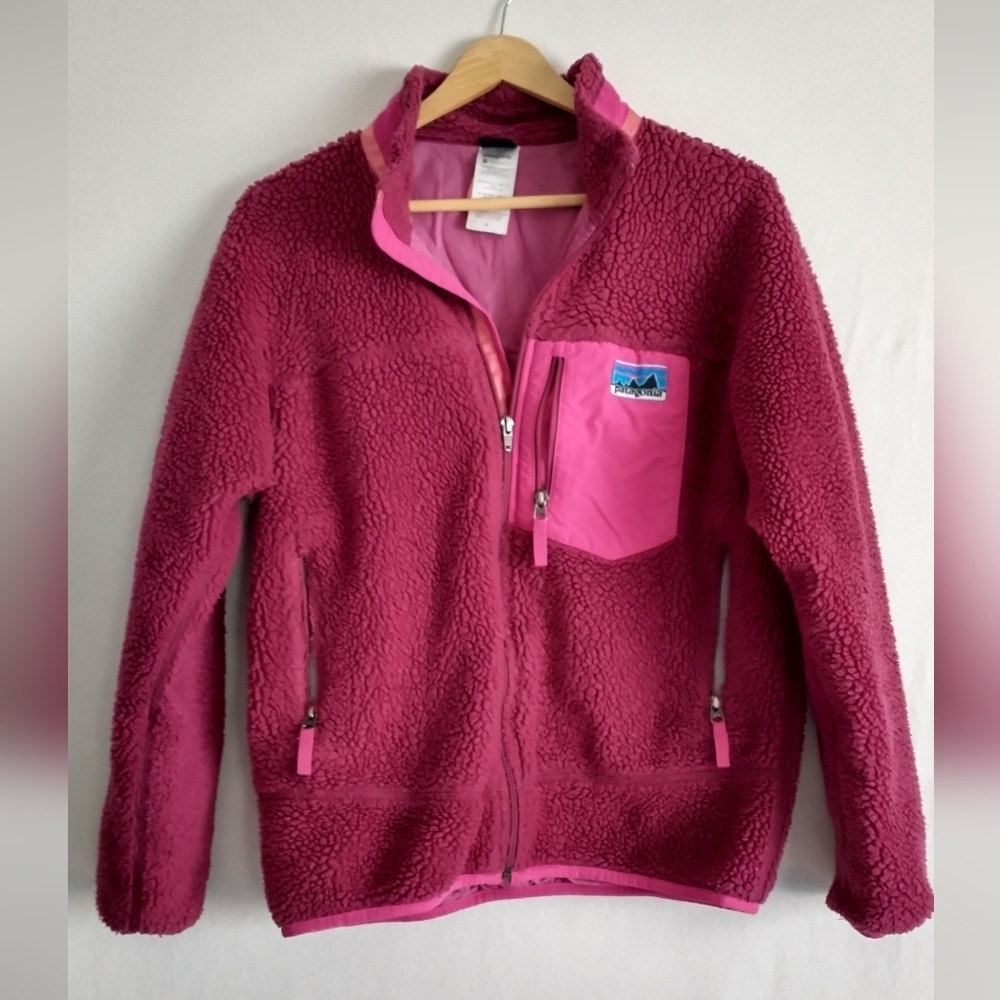 Patagonia Pink Fleece Jacket with Zip Pockets Size XL Gorpcore